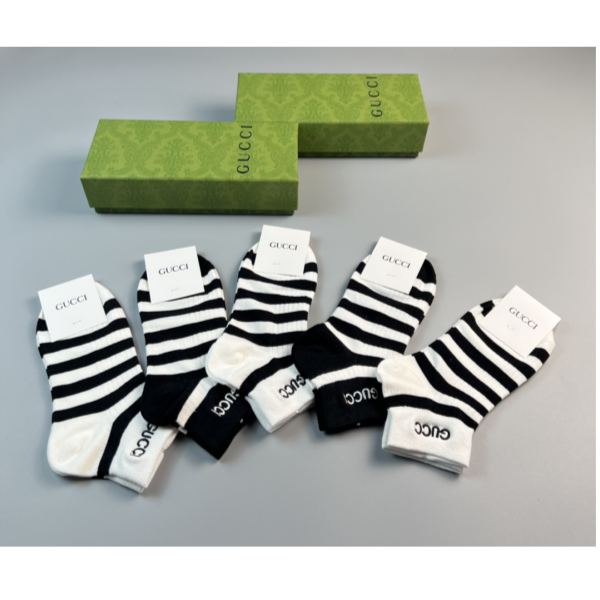 réplica,joyas,joyería,1:1,replica,fake,lujo,barato calcetines de última moda (5 pares por caja) de los mostradores de Gucci