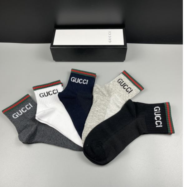 réplica,joyas,joyería,1:1,replica,fake,lujo,barato calcetines de última moda (5 pares por caja) de los mostradores de Gucci