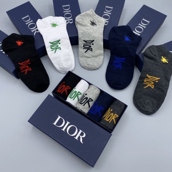 réplica,joyas,joyería,1:1,replica,fake,lujo,barato Dior Dior counter calcetines de última moda (5 pares por caja)