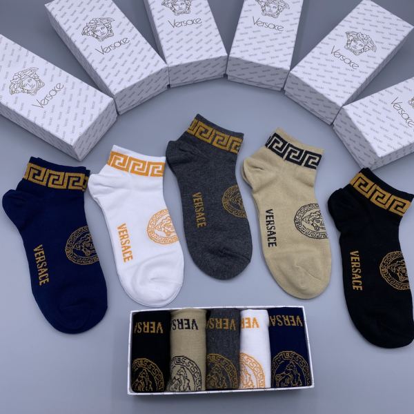 réplica,joyas,joyería,1:1,replica,fake,lujo,barato Versace VERSACE counter calcetines de última moda (5 pares por caja)