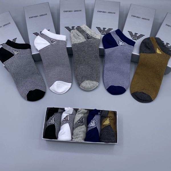 réplica,joyas,joyería,1:1,replica,fake,lujo,barato Calcetines de última moda Armani counter (5 pares por caja)