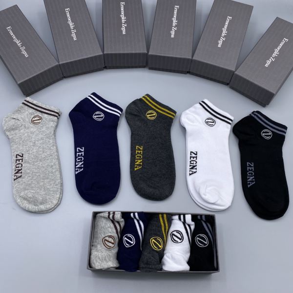 réplica,joyas,joyería,1:1,replica,fake,lujo,barato Zegna Zegna contador última moda calcetines (5 pares una caja)