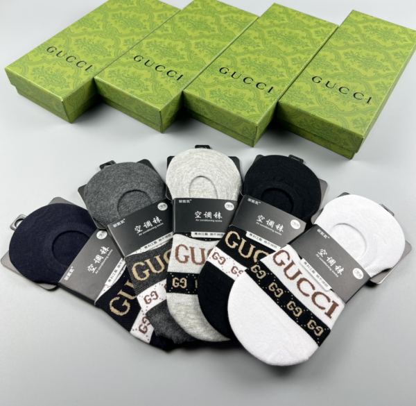 réplica,joyas,joyería,1:1,replica,fake,lujo,barato calcetines de última moda (5 pares por caja) de los mostradores de Gucci