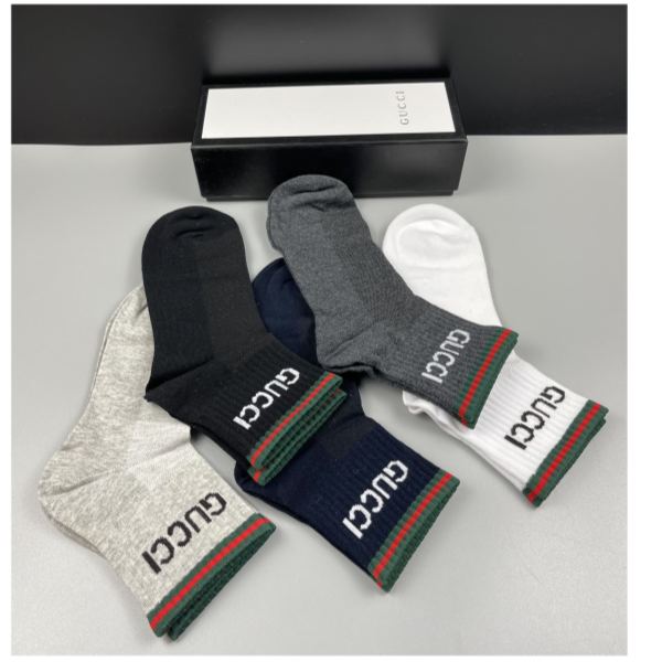 réplica,joyas,joyería,1:1,replica,fake,lujo,barato calcetines de última moda (5 pares por caja) de los mostradores de Gucci