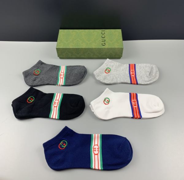 réplica,joyas,joyería,1:1,replica,fake,lujo,barato calcetines de última moda (5 pares por caja) de los mostradores de Gucci