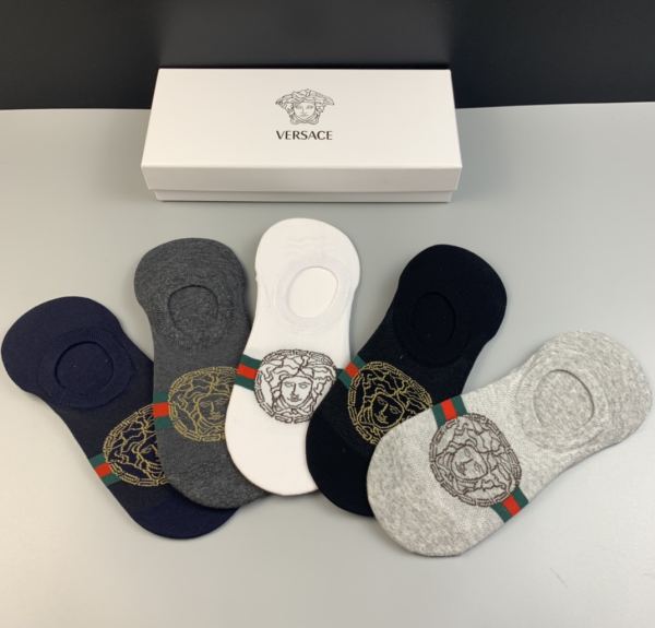 réplica,joyas,joyería,1:1,replica,fake,lujo,barato Versace VERSACE counter calcetines de última moda (5 pares por caja)