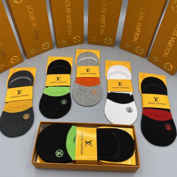 réplica,joyas,joyería,1:1,replica,fake,lujo,barato Louis Vuitton contador última moda calcetines (5 pares una caja)