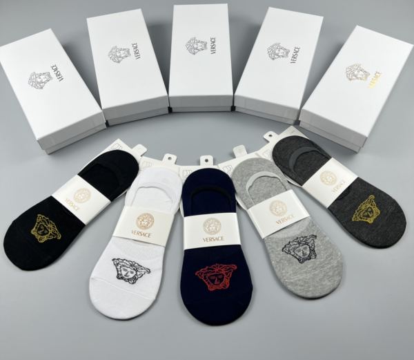 réplica,joyas,joyería,1:1,replica,fake,lujo,barato Versace VERSACE counter calcetines de última moda (5 pares por caja)