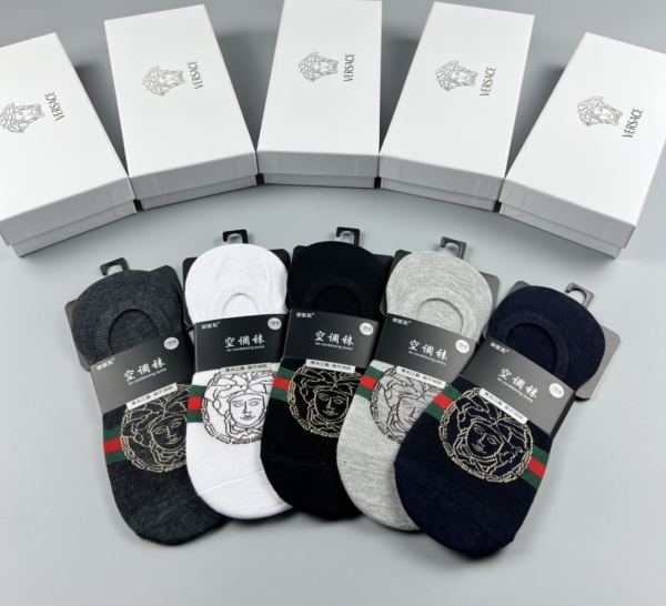 réplica,joyas,joyería,1:1,replica,fake,lujo,barato Versace VERSACE counter calcetines de última moda (5 pares por caja)