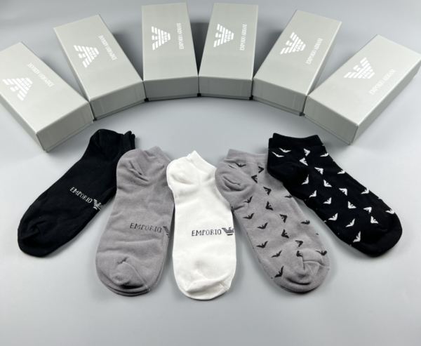 réplica,joyas,joyería,1:1,replica,fake,lujo,barato Calcetines de última moda Armani counter (5 pares por caja)