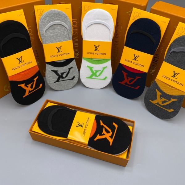 réplica,joyas,joyería,1:1,replica,fake,lujo,barato Louis Vuitton contador última moda calcetines (5 pares una caja)