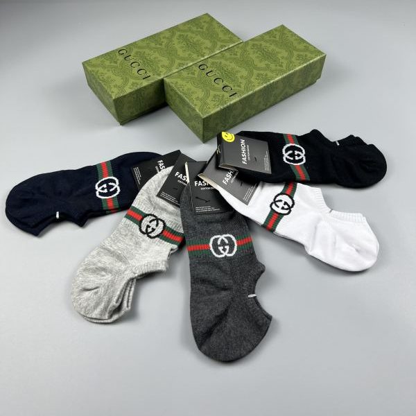 réplica,joyas,joyería,1:1,replica,fake,lujo,barato calcetines de última moda (5 pares por caja) de los mostradores de Gucci