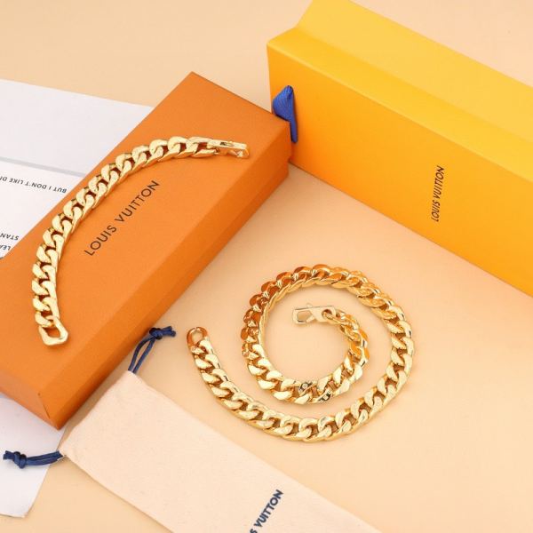 réplica,joyas,joyería,1:1,replica,fake,lujo,barato Collar de eslabones de cadena Louis Vuitton