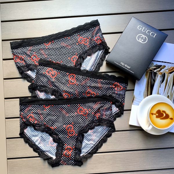 réplica,joyas,joyería,1:1,replica,fake,lujo,barato 【3 piezas】 Nueva ropa interior sin costuras de cintura media para mujer con estampado de Mickey Mouse de Gucci