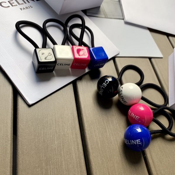 réplica,joyas,joyería,1:1,replica,fake,lujo,barato 【4pcs】Celine’s new color ball color square high elastic durable cuerda para el cabello