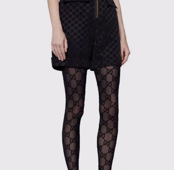 réplica,joyas,joyería,1:1,replica,fake,lujo,barato 1 par de pantimedias con letras GG flocadas de tul más recientes de Gucci