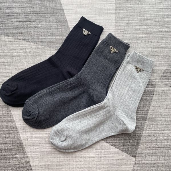 réplica,joyas,joyería,1:1,replica,fake,lujo,barato Paquete de 5 calcetines Prada Thin Mini Triangle de algodón fino