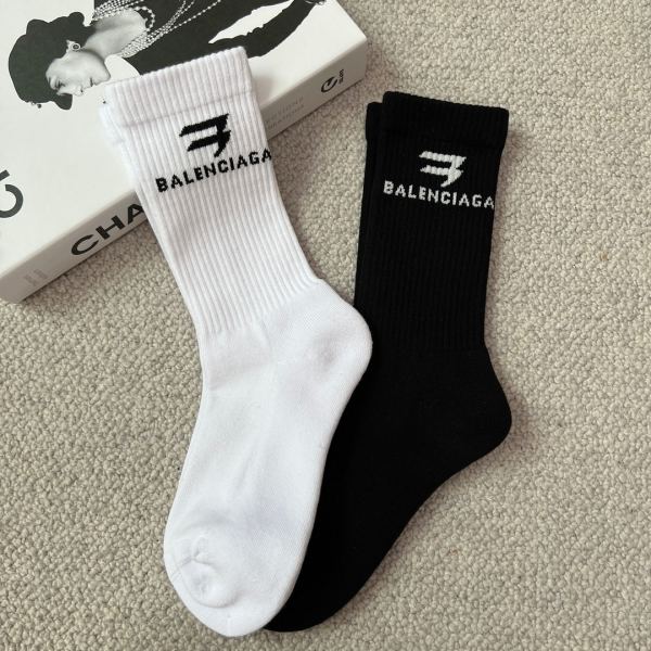 réplica,joyas,joyería,1:1,replica,fake,lujo,barato 1 par Balenciaga Classic Alphabet toalla inferior calcetines de algodón