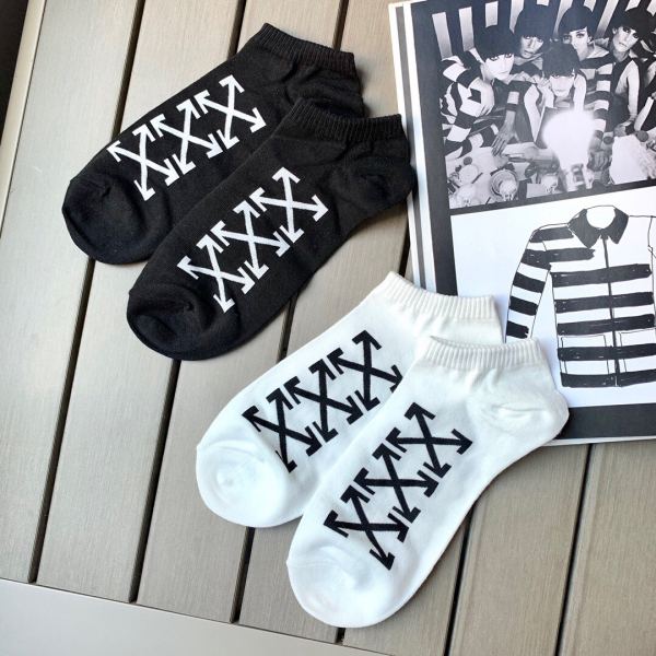 réplica,joyas,joyería,1:1,replica,fake,lujo,barato 6 pares OFF WHITE marca de moda ultra alta calidad cultura callejera tendencia algodón puro calcetines poco profundos calcetines de barco