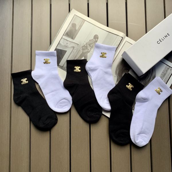 réplica,joyas,joyería,1:1,replica,fake,lujo,barato 6 pares de la nueva serie de calcetines de algodón de alta calidad de Celine