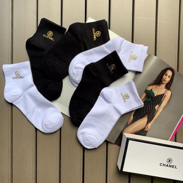 réplica,joyas,joyería,1:1,replica,fake,lujo,barato 6 pares de la nueva serie de calcetines de algodón de alta calidad de Chonel
