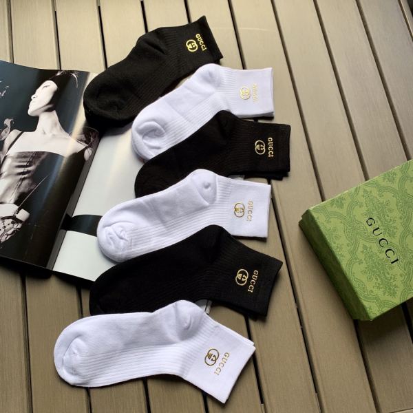 réplica,joyas,joyería,1:1,replica,fake,lujo,barato 6 pares de la nueva serie de calcetines de algodón de alta calidad de Gucci