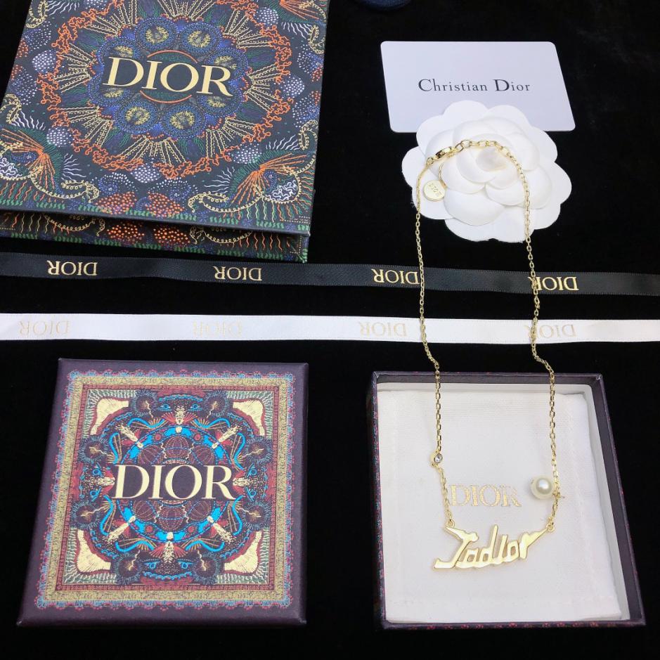 réplica,joyas,joyería,1:1,replica,fake,lujo,barato Collar con letras DIOR