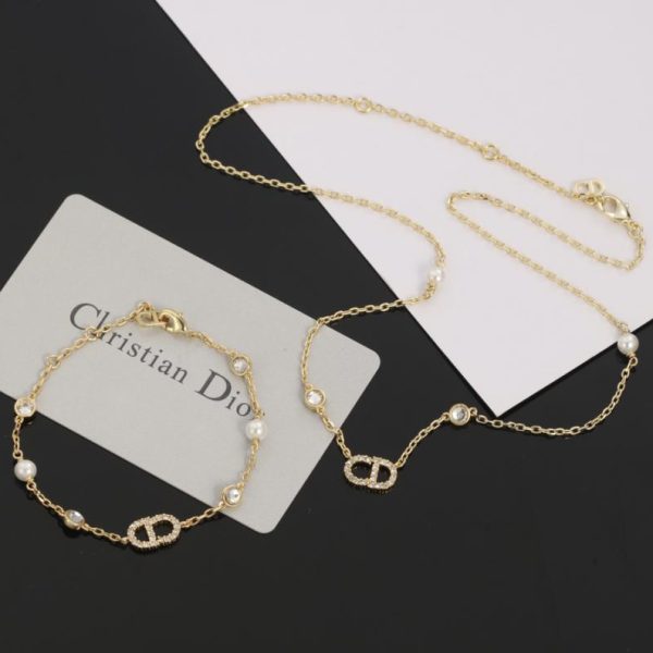 réplica,joyas,joyería,1:1,replica,fake,lujo,barato Pulsera Dior de diamantes + perlas