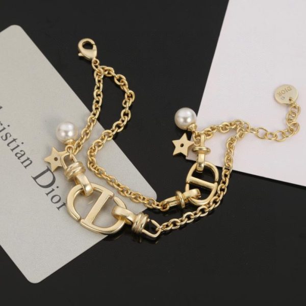 réplica,joyas,joyería,1:1,replica,fake,lujo,barato Pendientes Dior con borlas pequeñas y perlas, estrella y letras