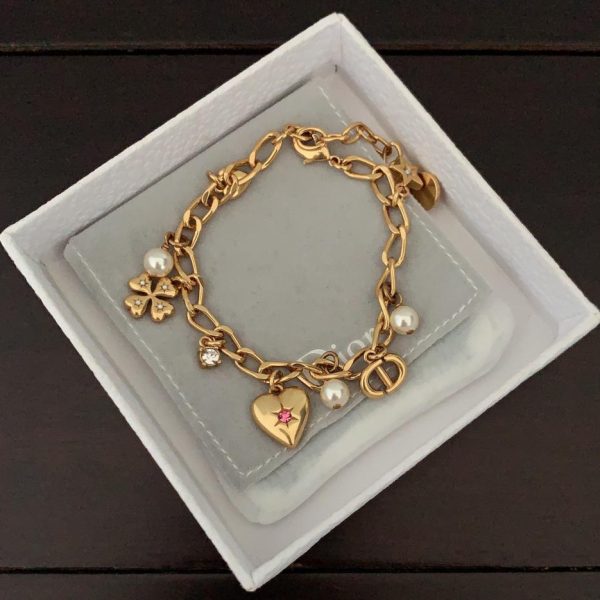 réplica,joyas,joyería,1:1,replica,fake,lujo,barato Pendientes de perlas DIOR con letras
