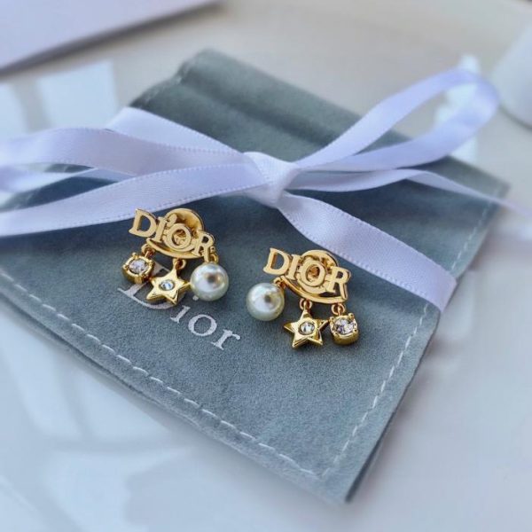 réplica,joyas,joyería,1:1,replica,fake,lujo,barato Pendientes Dior con borlas pequeñas y perlas, estrella y letras