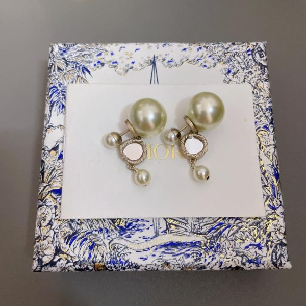 réplica,joyas,joyería,1:1,replica,fake,lujo,barato Pendientes de cuentas dobles con cuentas de espejo Dior