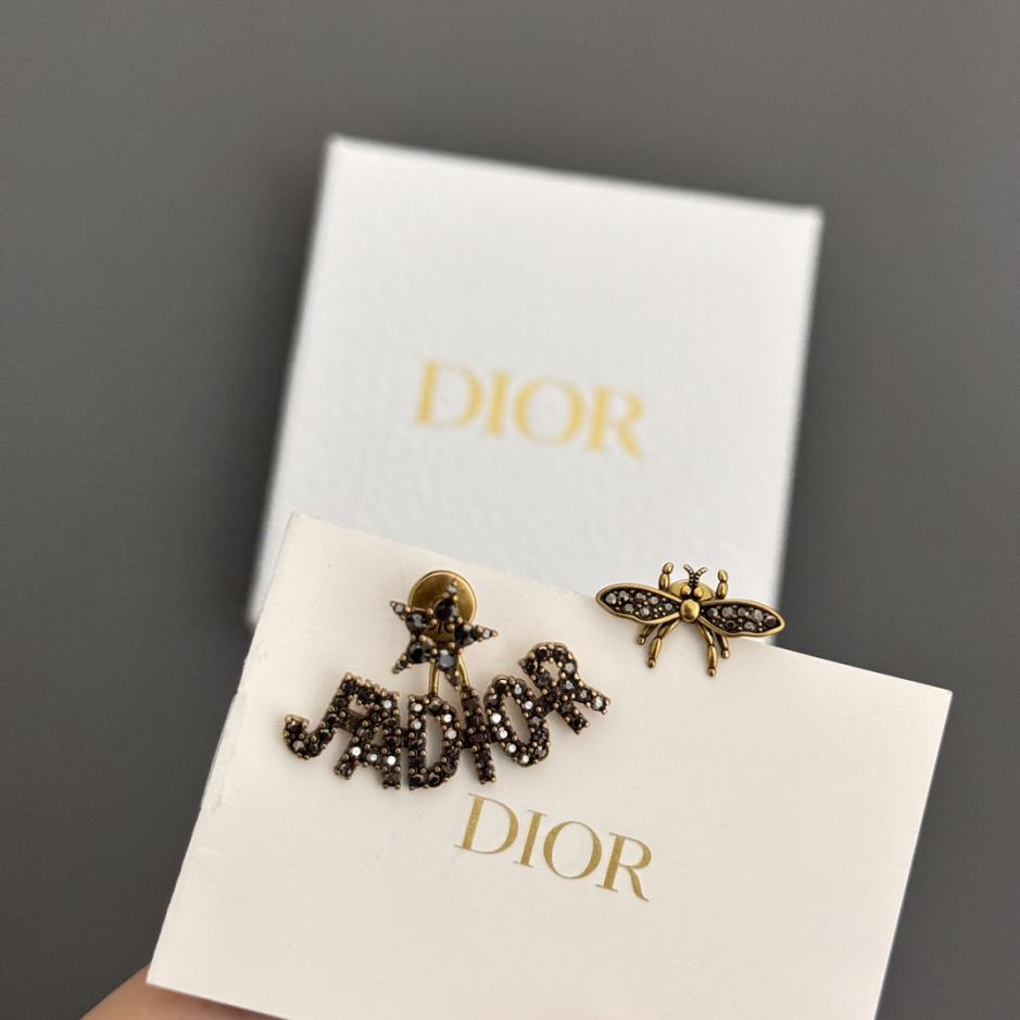 réplica,joyas,joyería,1:1,replica,fake,lujo,barato réplica,joyas,joyería,1:1,replica,fake,lujo,barato Pendientes Dior con forma de abeja asimétrica