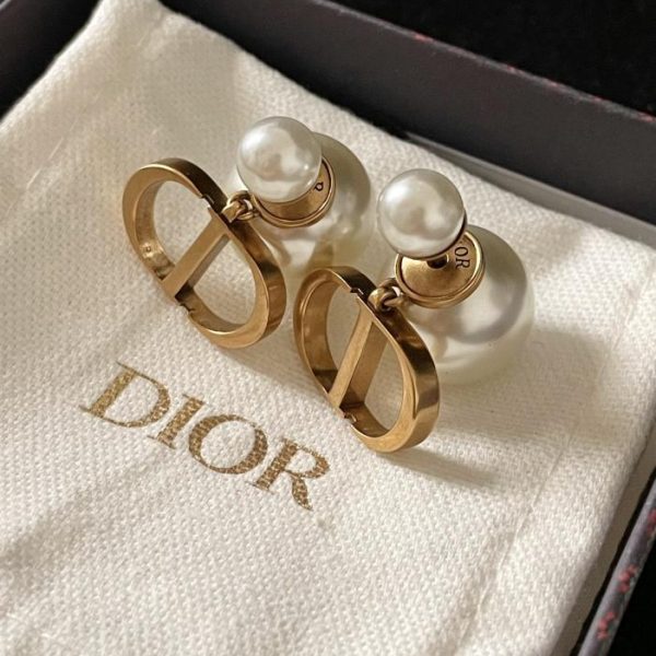 réplica,joyas,joyería,1:1,replica,fake,lujo,barato Pendientes Dior con letras y perlas