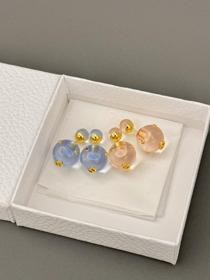 réplica,joyas,joyería,1:1,replica,fake,lujo,barato réplica,joyas,joyería,1:1,replica,fake,lujo,barato Pendientes Dior de cuentas grandes y pequeñas rosa azul