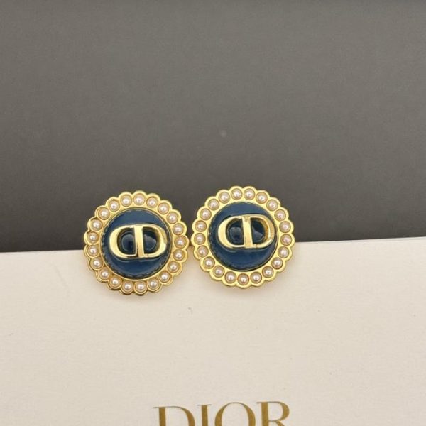 réplica,joyas,joyería,1:1,replica,fake,lujo,barato Pendientes Dior con cuentas de cristal azul