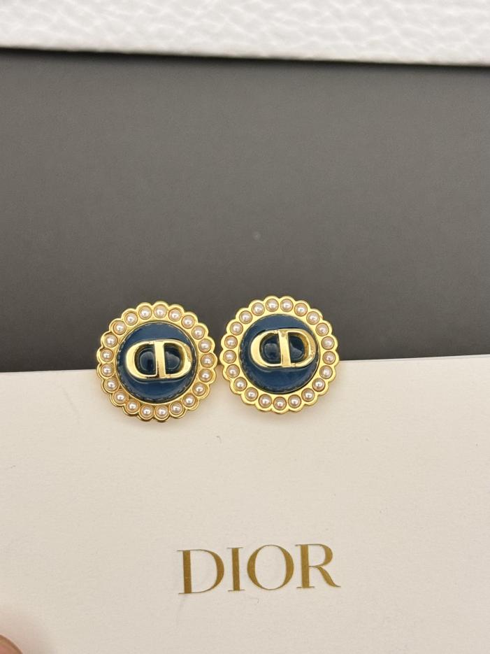 réplica,joyas,joyería,1:1,replica,fake,lujo,barato réplica,joyas,joyería,1:1,replica,fake,lujo,barato Pendientes Dior con cuentas de cristal azul
