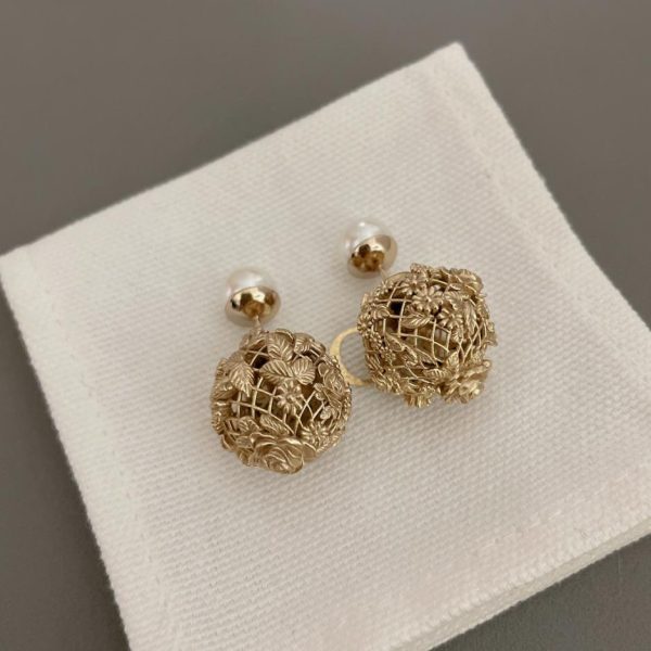 réplica,joyas,joyería,1:1,replica,fake,lujo,barato Pendientes Dior con bolas de flores huecas