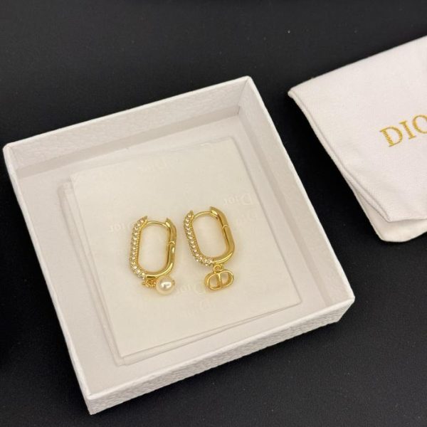 réplica,joyas,joyería,1:1,replica,fake,lujo,barato Pendientes Dior de oro y diamantes