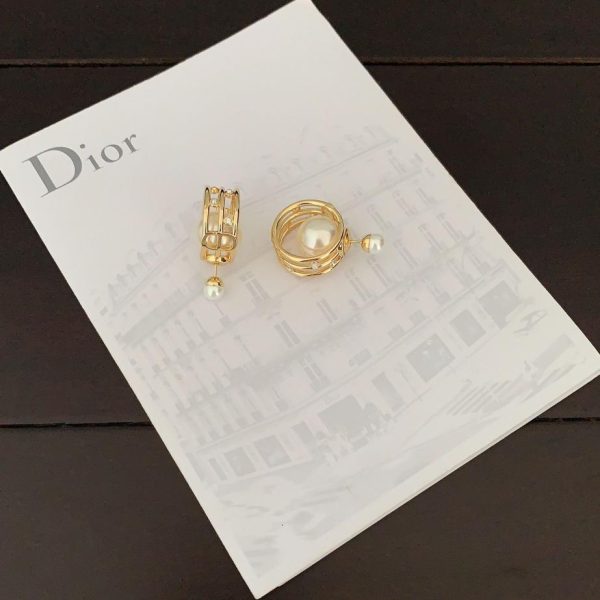 réplica,joyas,joyería,1:1,replica,fake,lujo,barato Pendientes Dior de perlas grandes y pequeñas blancas