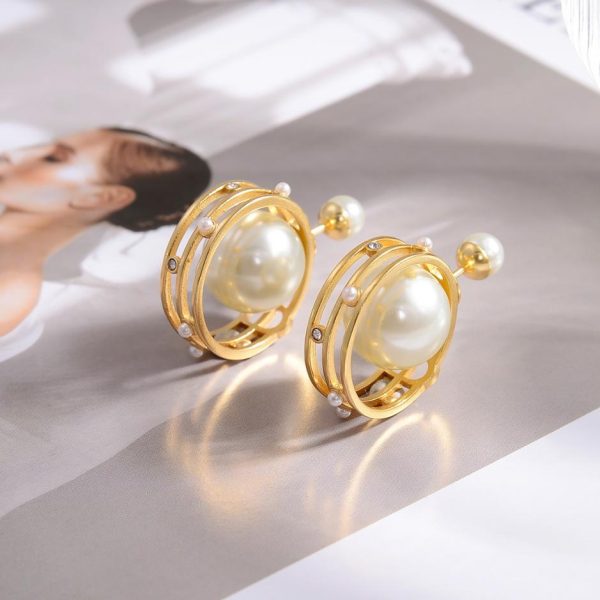 réplica,joyas,joyería,1:1,replica,fake,lujo,barato Pendientes DIOR con estambres en oro rosa