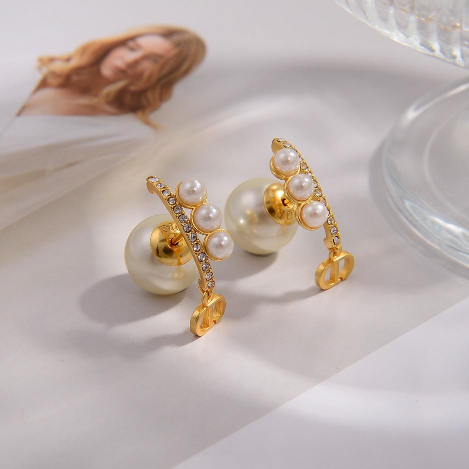 réplica,joyas,joyería,1:1,replica,fake,lujo,barato réplica,joyas,joyería,1:1,replica,fake,lujo,barato Pendientes Dior con letras nuevas