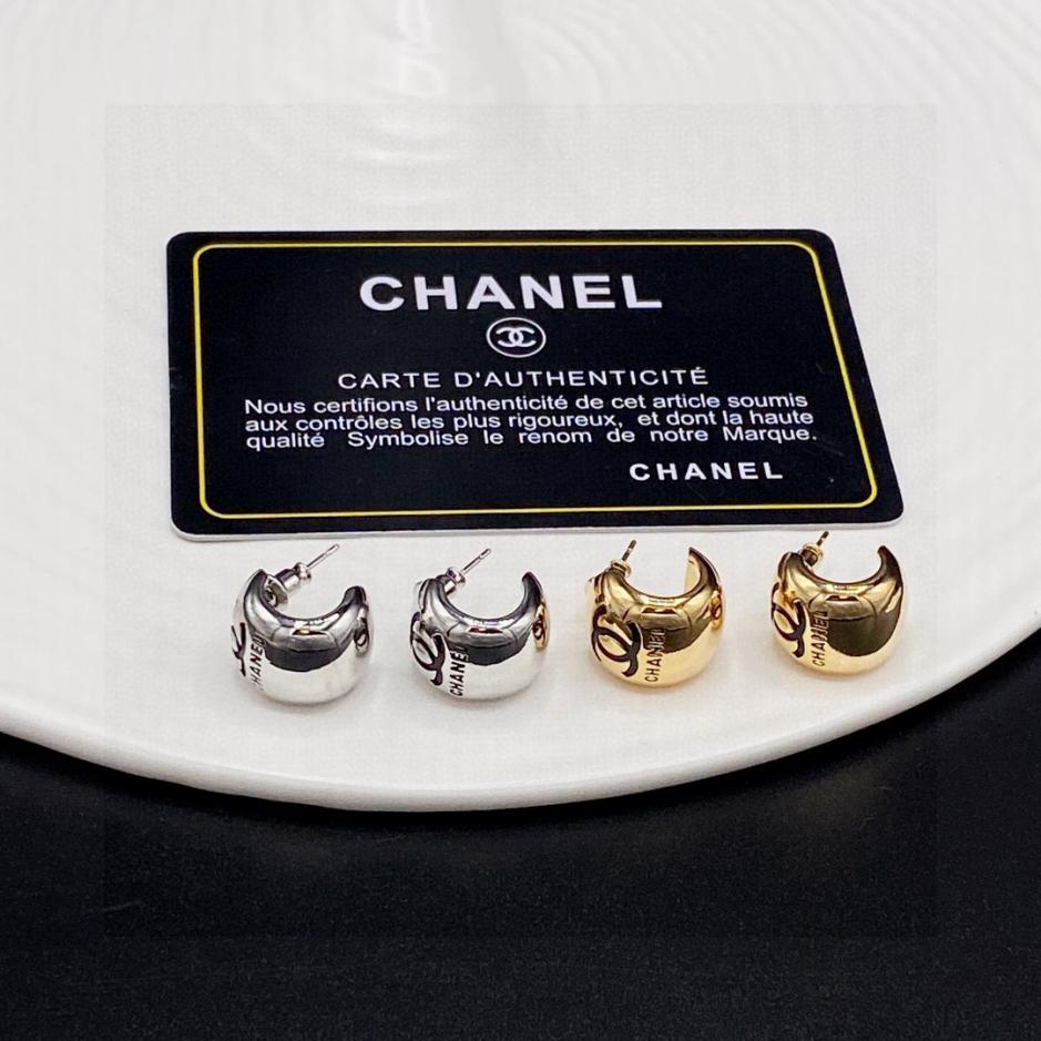 réplica,joyas,joyería,1:1,replica,fake,lujo,barato Pendientes pequeños Chanel doble C