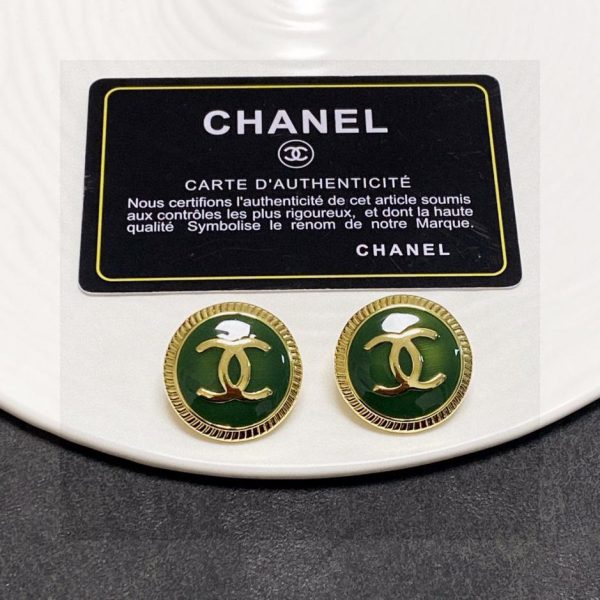 réplica,joyas,joyería,1:1,replica,fake,lujo,barato pendientes chanel antiguos verde hierba