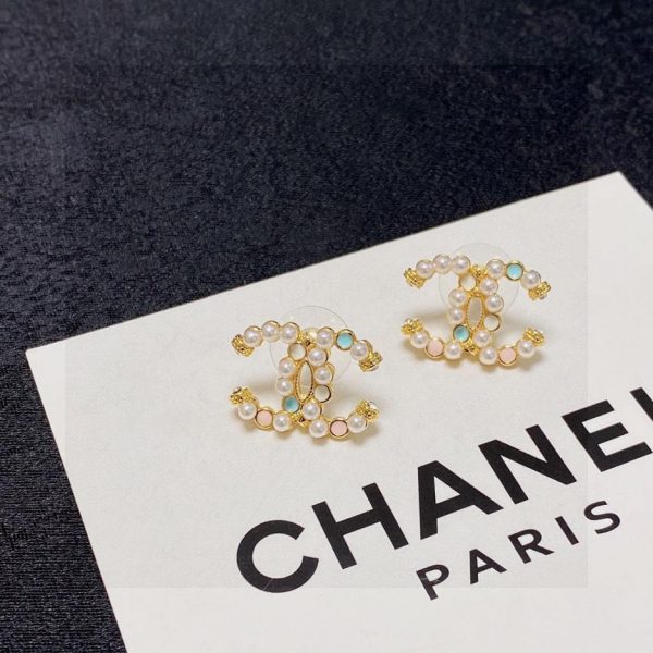 réplica,joyas,joyería,1:1,replica,fake,lujo,barato Pendientes con letra C doble Chanel