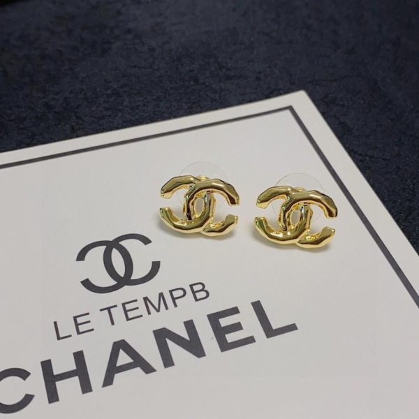 réplica,joyas,joyería,1:1,replica,fake,lujo,barato Pendientes pequeños Chanel doble C