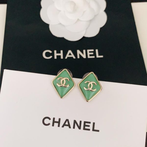 réplica,joyas,joyería,1:1,replica,fake,lujo,barato Aretes Chanel con diamantes verdes