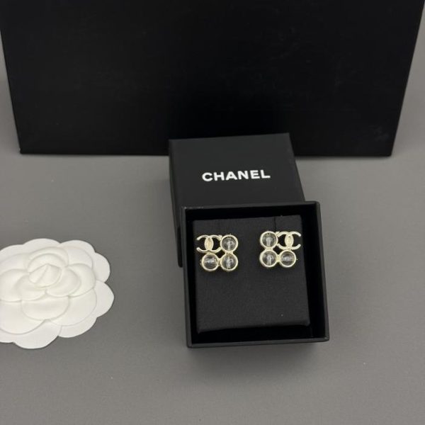 réplica,joyas,joyería,1:1,replica,fake,lujo,barato Pendientes de cuentas transparentes Chanel pendientes de perlas