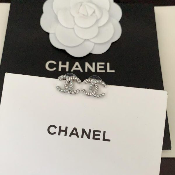 réplica,joyas,joyería,1:1,replica,fake,lujo,barato Pendientes Chanel mini plateados cc