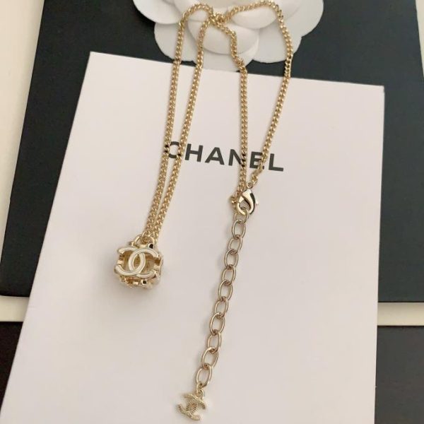 réplica,joyas,joyería,1:1,replica,fake,lujo,barato Collar de dados cc con diamantes cuadrados de Chanel
